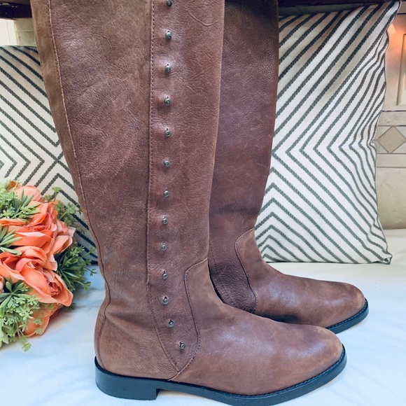 Cole Haan Brown Leather Riding Boots - Picture 3 of 16